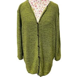 💚 Crazy Horse Collection Olive Knit Cardigan 2 – Textured Button Front Sweater